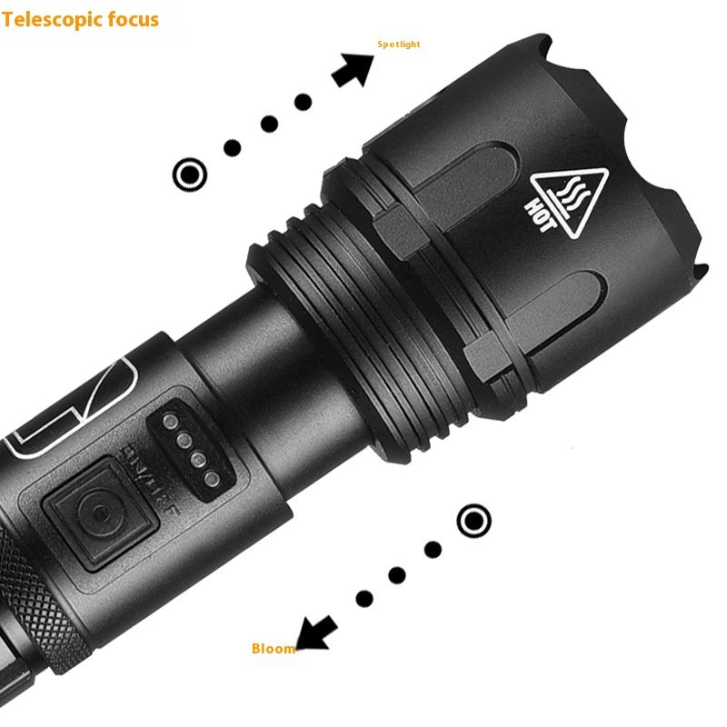 New Rechargeable Focused Strong Outdoor Flashlight