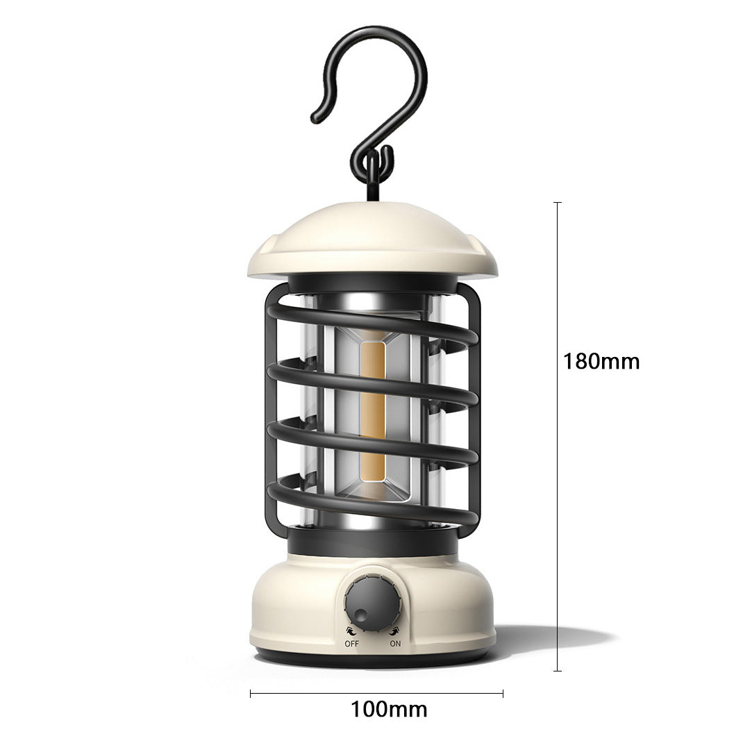 Retro COB Camping Lantern Portable Tent Light