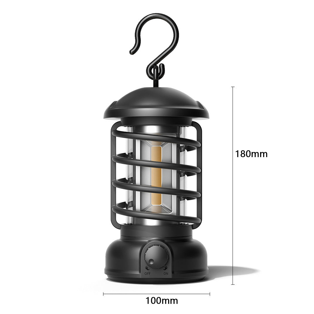 Retro COB Camping Lantern Portable Tent Light