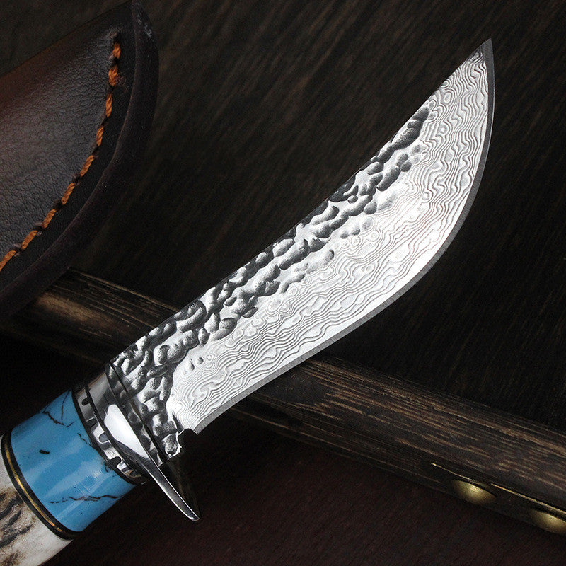 Damascus Forged Outdoor Hunting Knife Non-Slip Handle