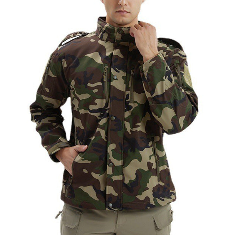 Men’s Camouflage Waterproof Fleece Soft Shell Jacket