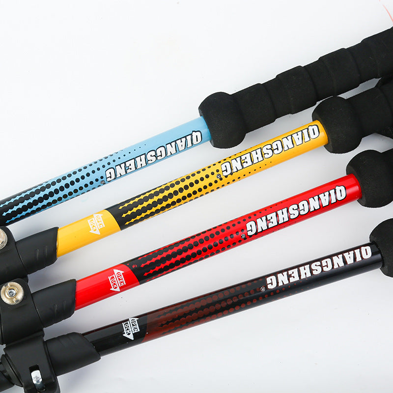 Telescopic Trekking Pole Outer Lock Straight Handle