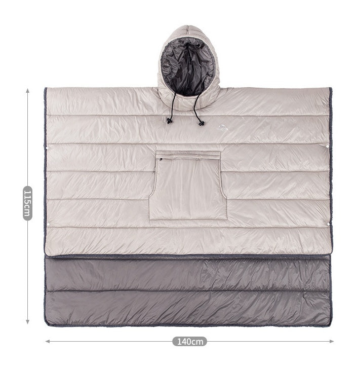 Portable Warm Camping Quilt Wearable Sleeping Bag Cloak