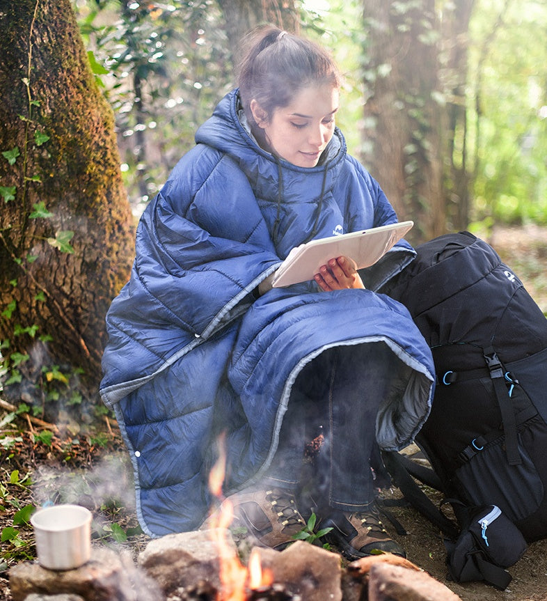 Portable Warm Camping Quilt Wearable Sleeping Bag Cloak