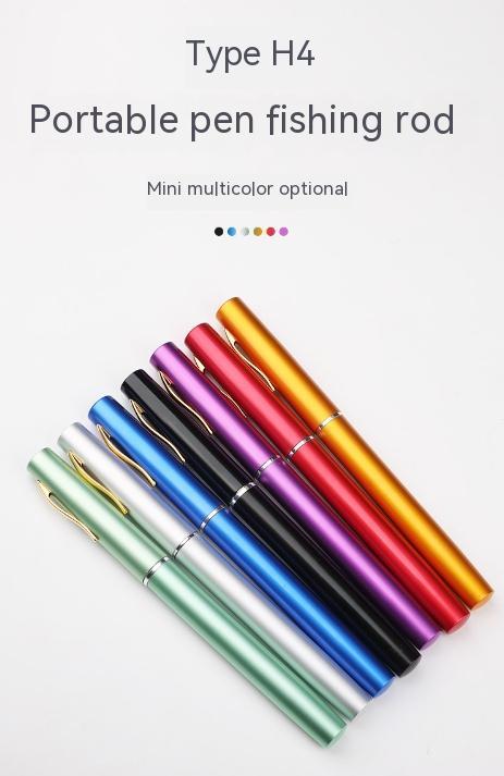 Mini Pen Fishing Rod With Metal Spinning Reel
