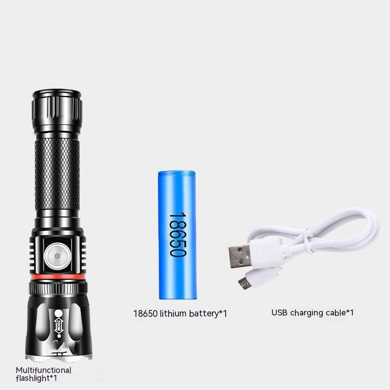 T6 Telescopic Multi-Function Strong Outdoor Camping Flashlight