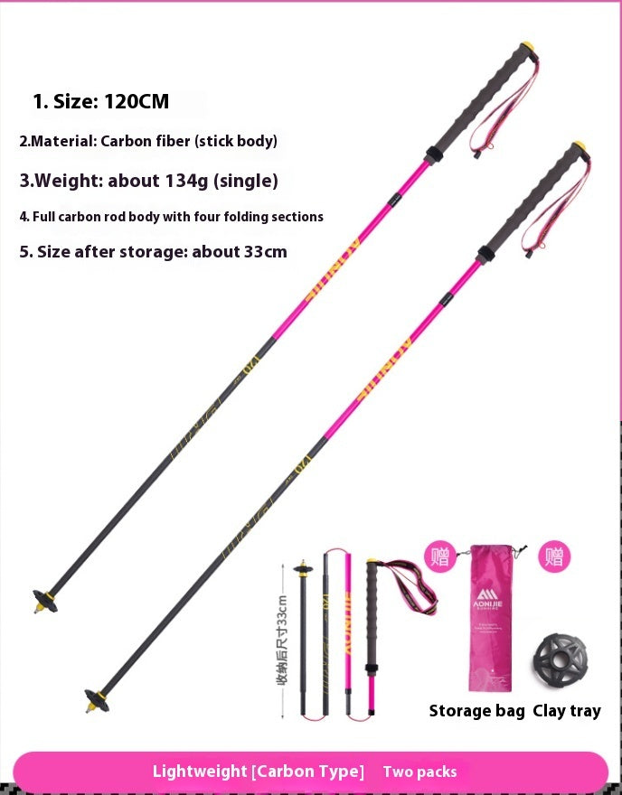 Foldable Carbon Fiber Trekking Pole Off-Road Cane