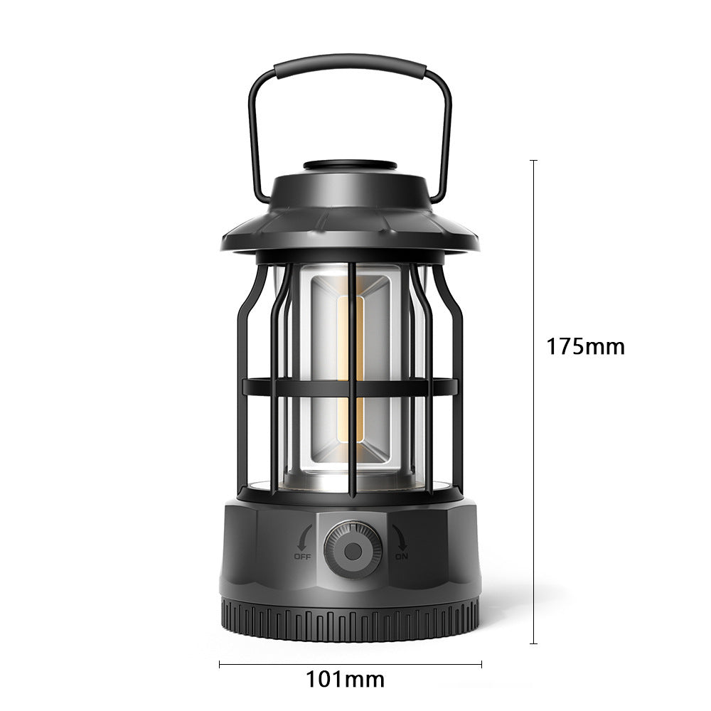 Retro COB Camping Lantern Portable Tent Light
