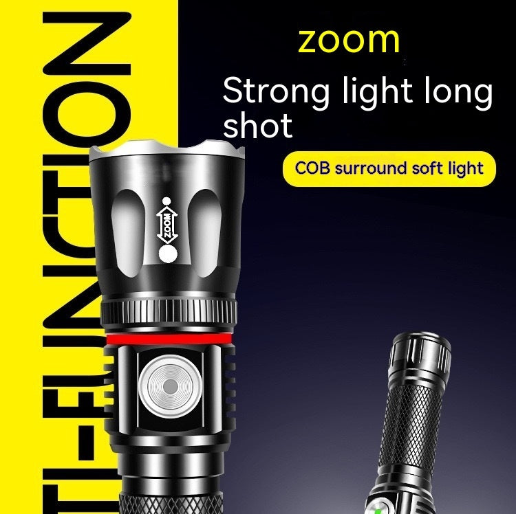 T6 Telescopic Multi-Function Strong Outdoor Camping Flashlight