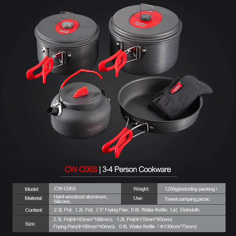 Portable Outdoor Cookware Pot Set