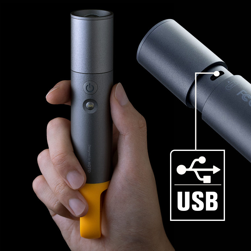 High Lumen Zoom Flashlight Long Battery Outdoor Camping