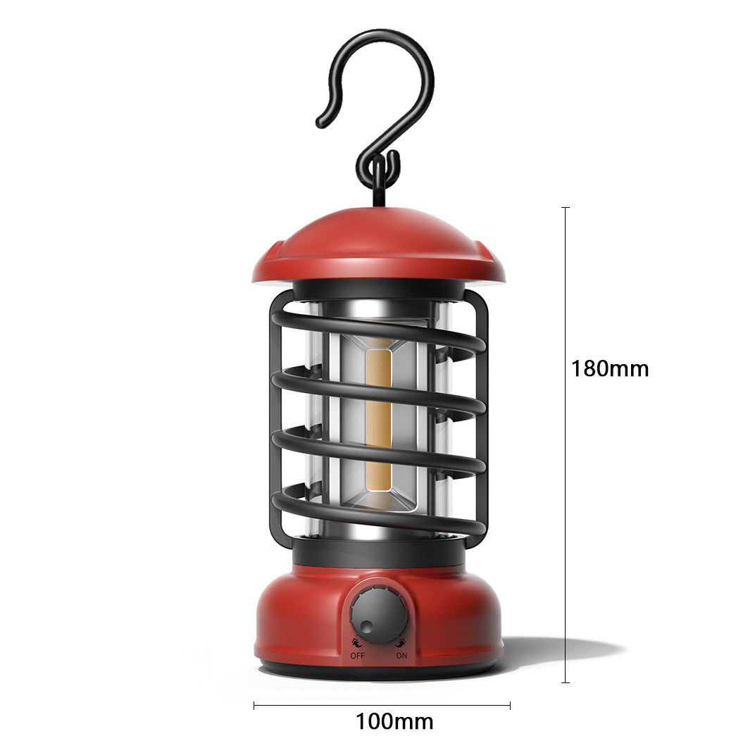 Retro COB Camping Lantern Portable Tent Light
