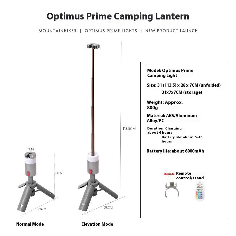 Portable Aluminum Camping Lantern With Retractable Bracket