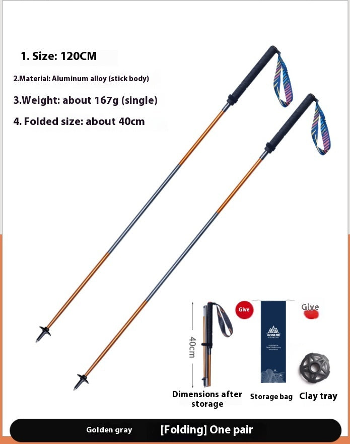 Foldable Carbon Fiber Trekking Pole Off-Road Cane
