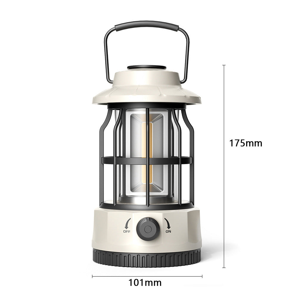 Retro COB Camping Lantern Portable Tent Light