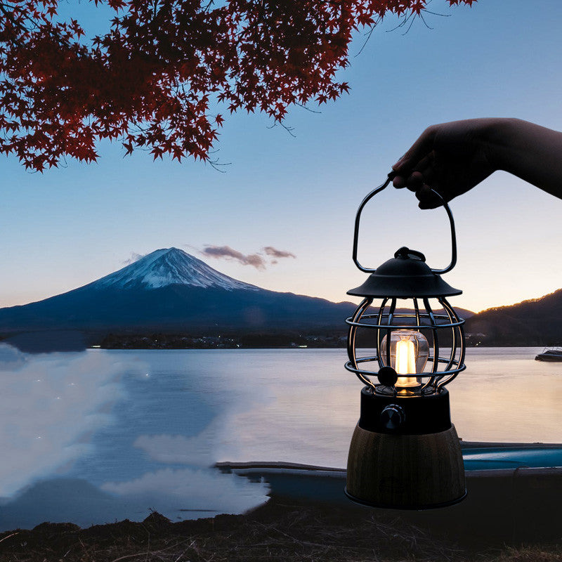 Retro Portable Hanging Camping Lantern Tent Light