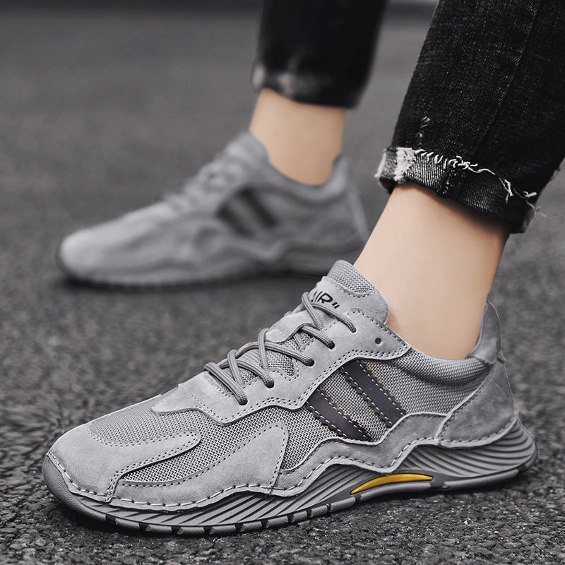 Men’s Low Top Lace-Up Hiking Boots Platform Shoes