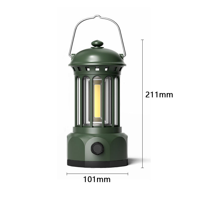 Retro COB Camping Lantern Portable Tent Light
