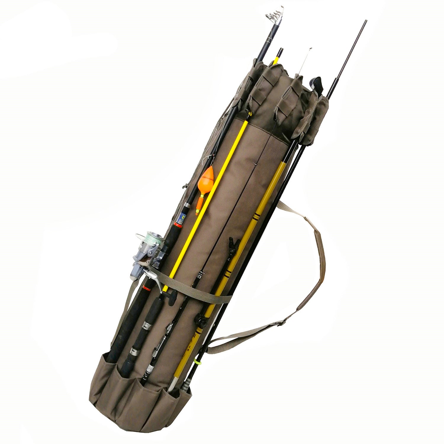 Cylindrical Fishing Rod Gear Storage Bag Durable Travel Case