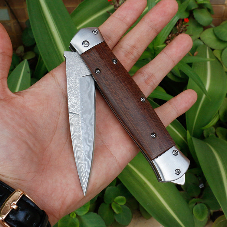 VG10 Damascus Steel Folding Pocket Knife Wenge Handle