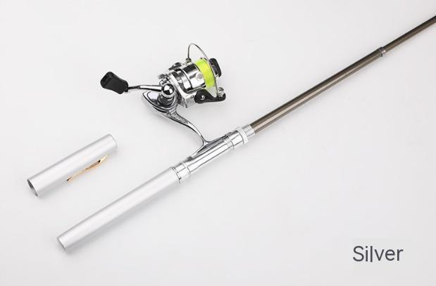Mini Pen Fishing Rod With Metal Spinning Reel