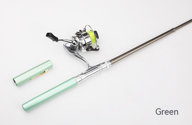 Mini Pen Fishing Rod With Metal Spinning Reel