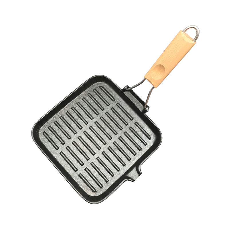 Cast Iron Folding Camping Steak Skillet Pan