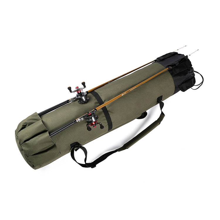 Cylindrical Fishing Rod Gear Storage Bag Durable Travel Case