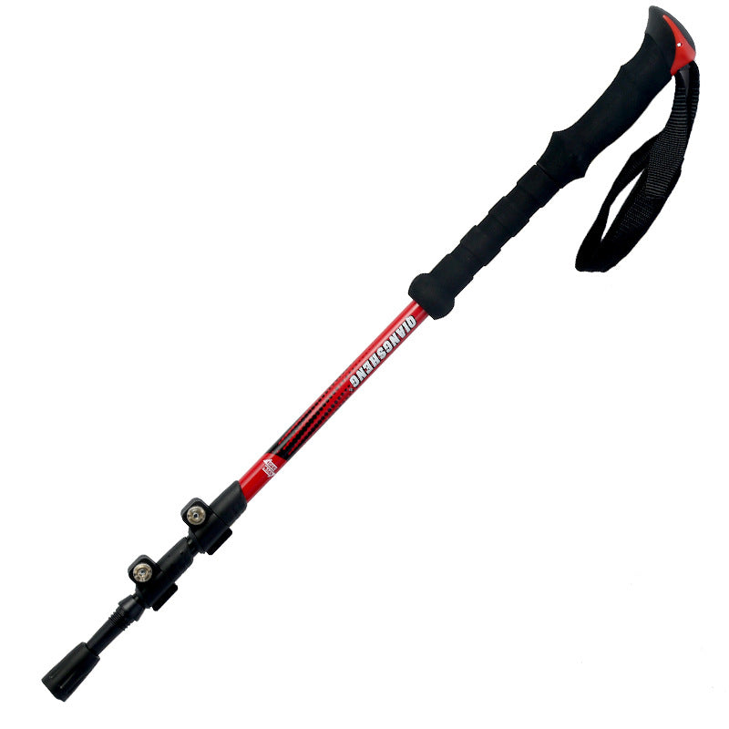 Telescopic Trekking Pole Outer Lock Straight Handle