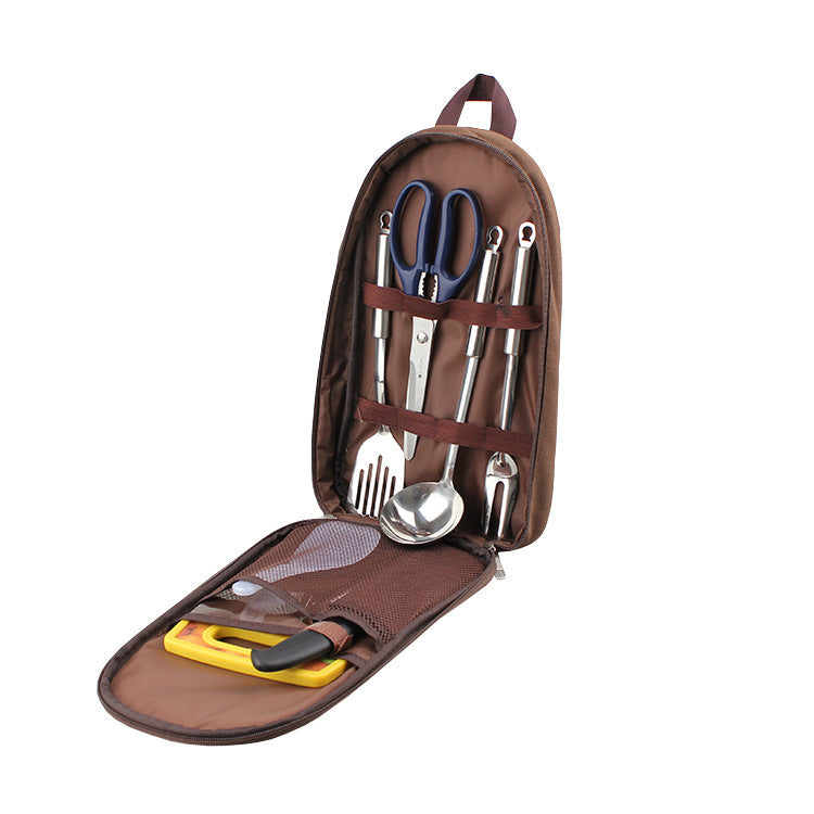 Outdoor BBQ Chopping Board Knife Set Camping Cookware