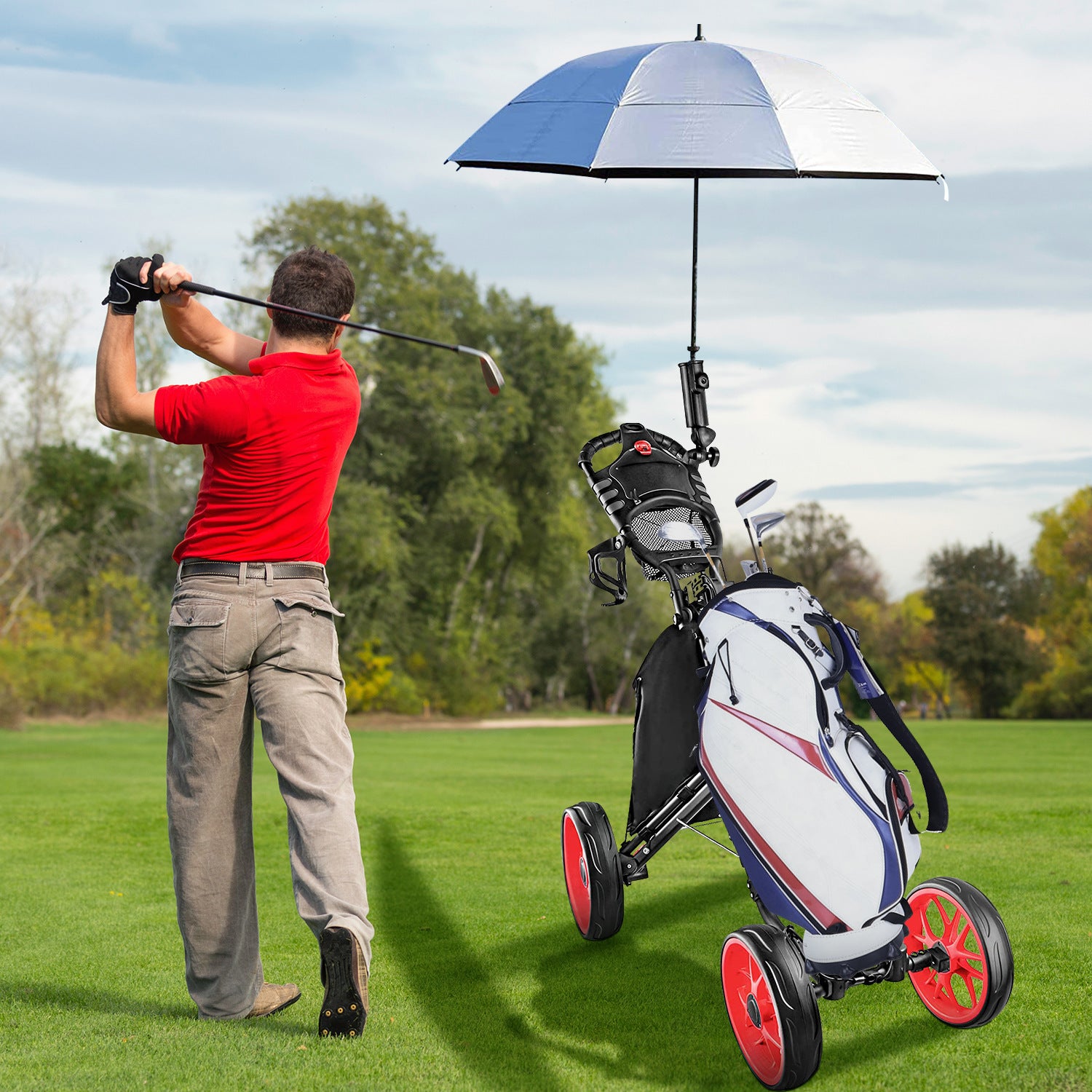 Foldable 4 Wheel Golf Trolley