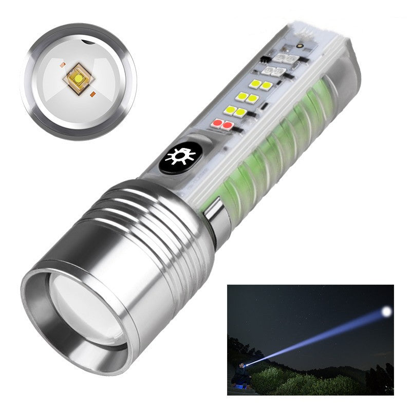 Rechargeable UV Laser Flashlight Waterproof Camping Pocket LED Lamp