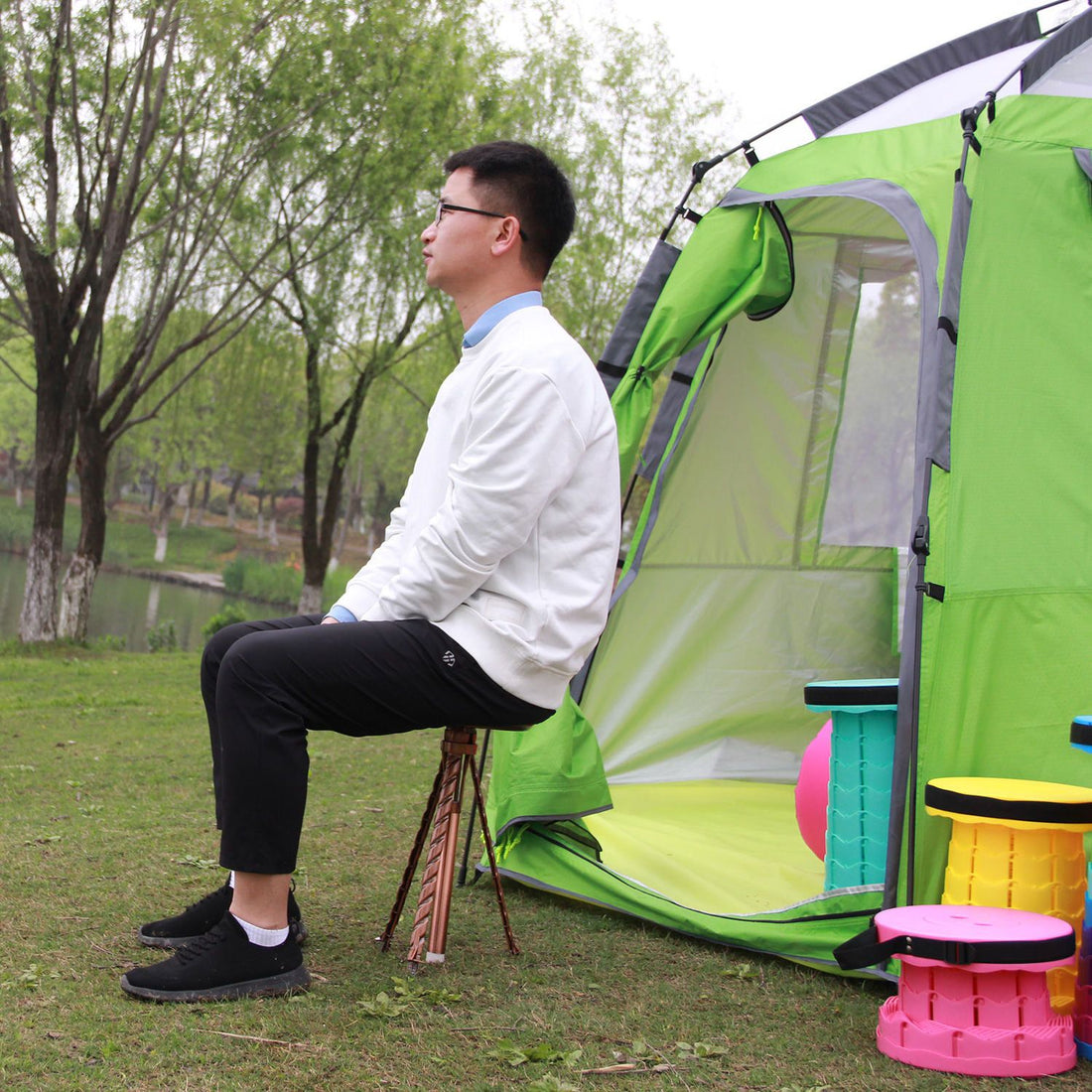 Foldable Portable Trekking Pole Stool