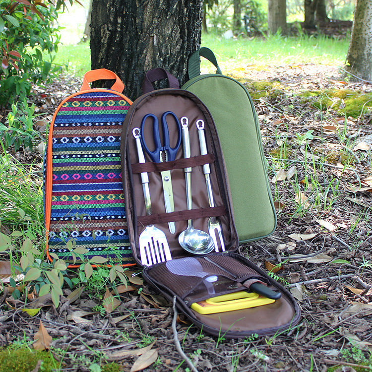 Outdoor BBQ Chopping Board Knife Set Camping Cookware