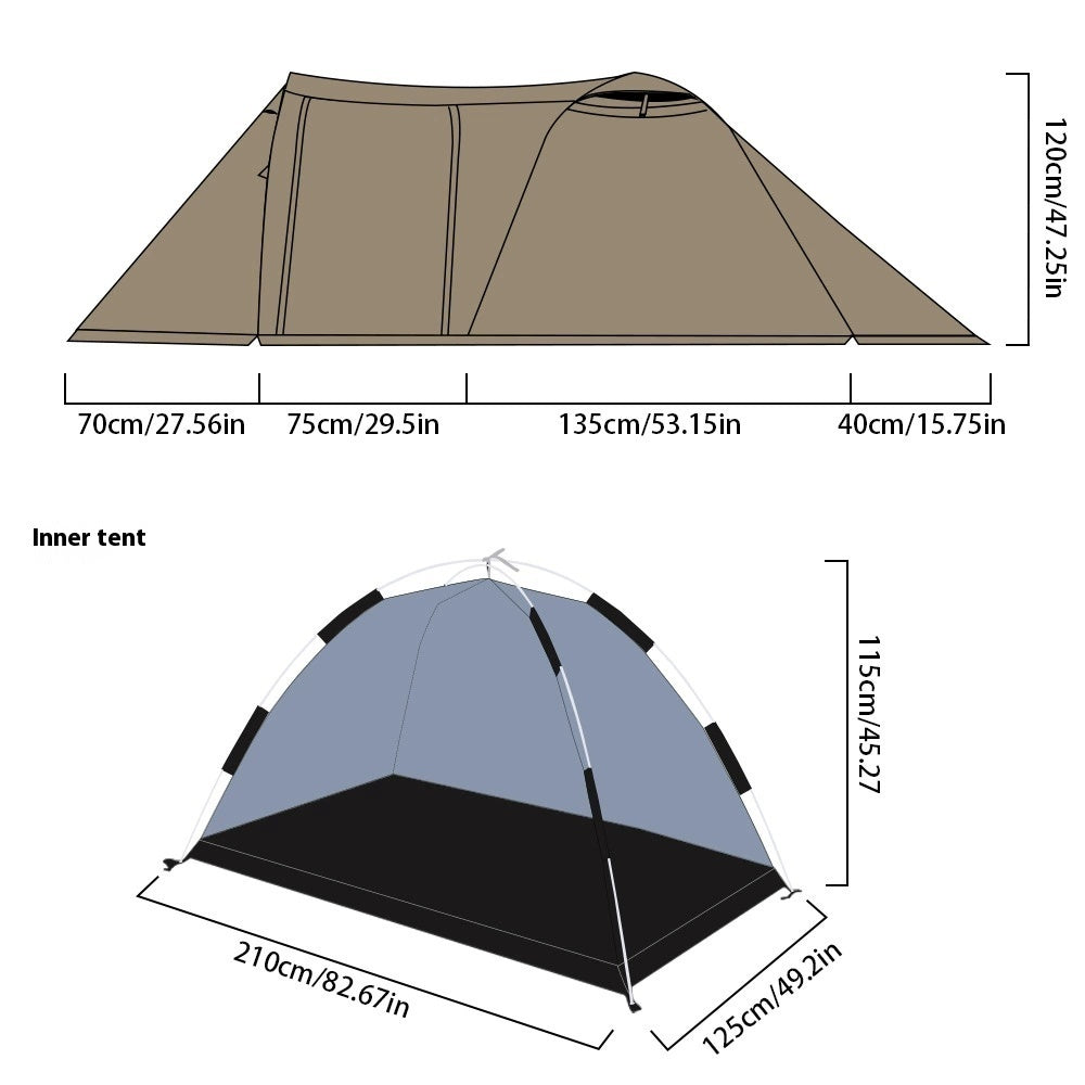 Outdoor Tunnel Camping Tent With Extendable Dome