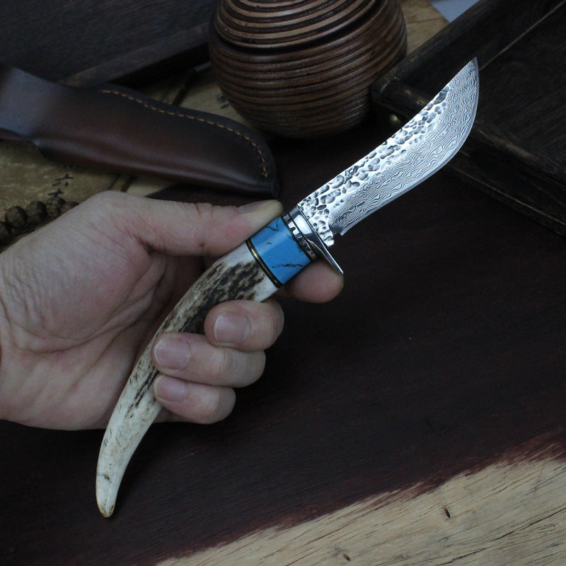 Damascus Forged Outdoor Hunting Knife Non-Slip Handle