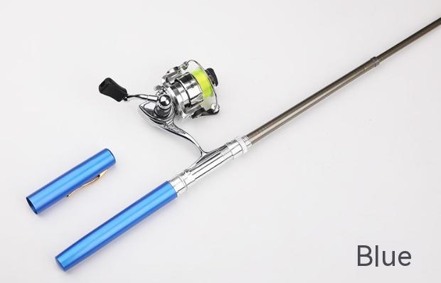 Mini Pen Fishing Rod With Metal Spinning Reel