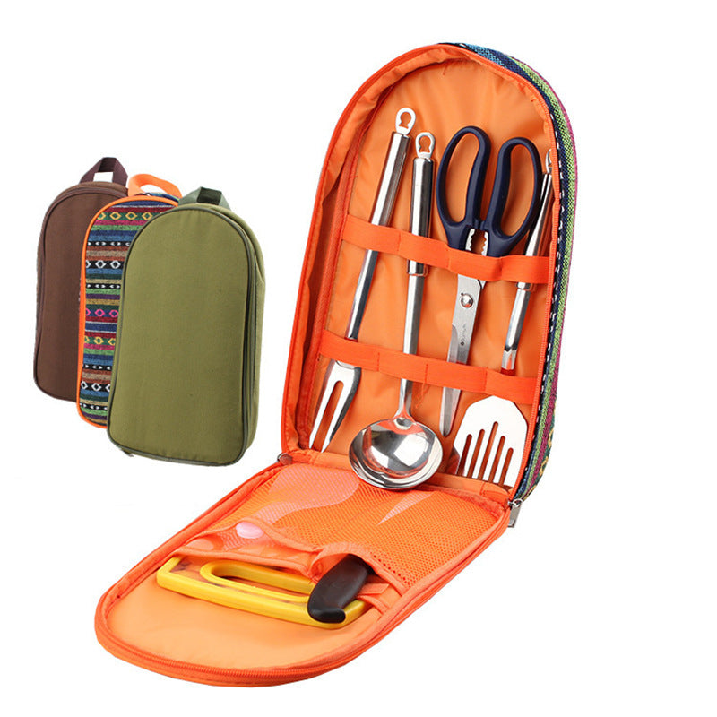Outdoor BBQ Chopping Board Knife Set Camping Cookware