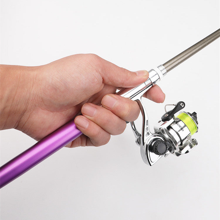 Mini Pen Fishing Rod With Metal Spinning Reel