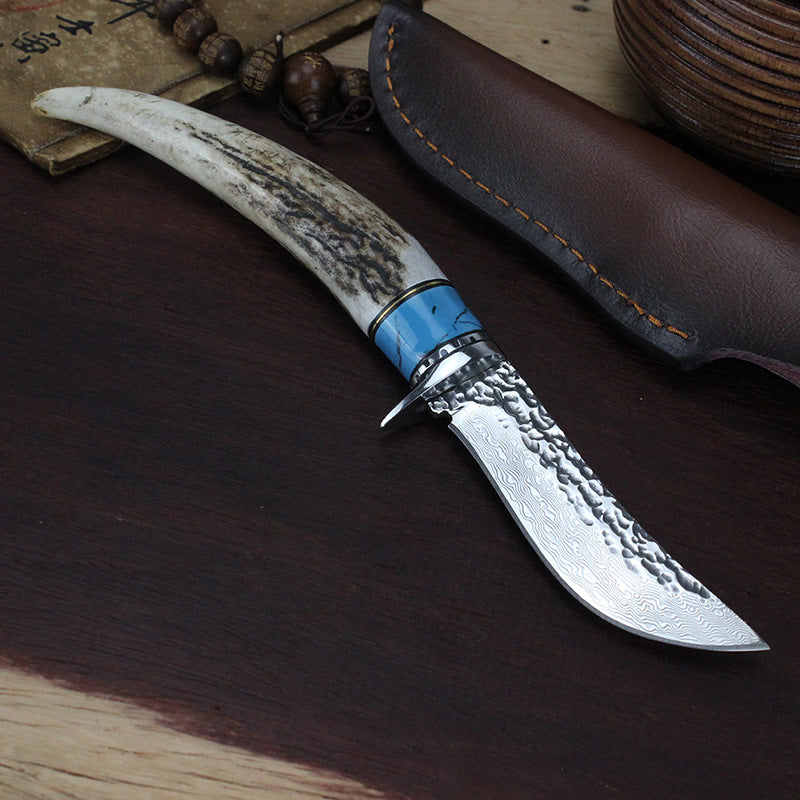 Damascus Forged Outdoor Hunting Knife Non-Slip Handle