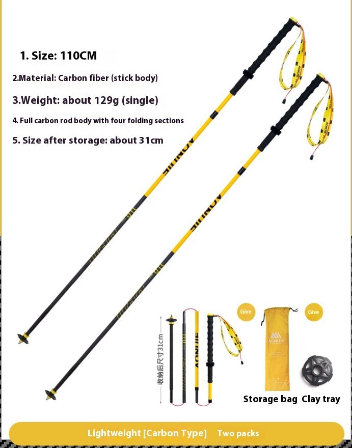 Foldable Carbon Fiber Trekking Pole Off-Road Cane